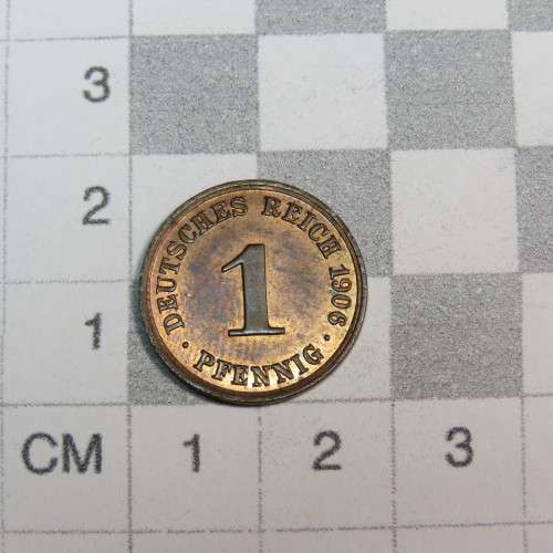 1906 A Germany Deutsches Reich 1 Pfennig - UNC