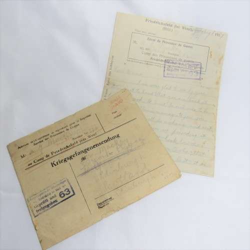 WW1 - POW letter with envelope from AG Mackay to Mrs Mackay - August 1917