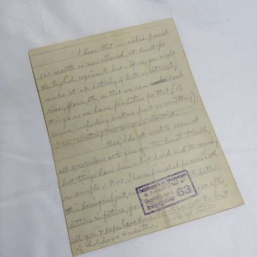 WW1 - POW letter with envelope from AG Mackay to Mrs Mackay - August 1917