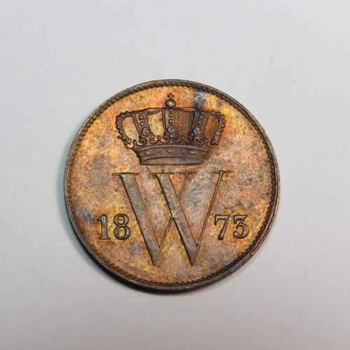 1873 Netherlands copper 1 cent - UNC