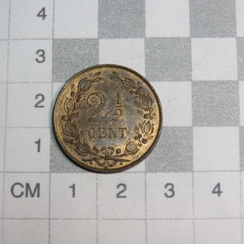 1880 Netherlands copper 2 1/2 cent - UNC