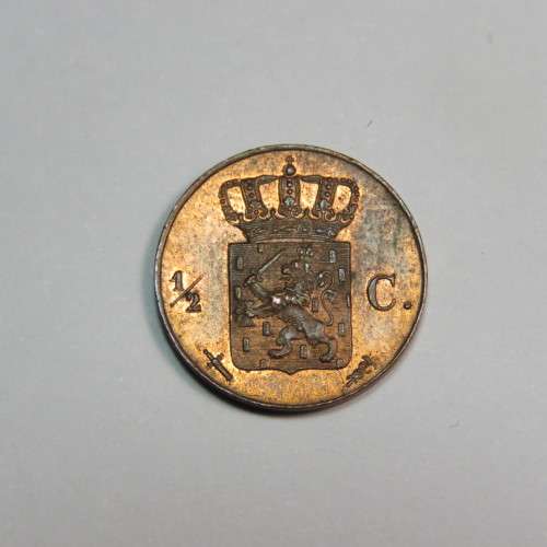 1862 Netherlands copper 1/2 cent