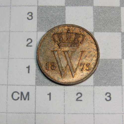 1873 Netherlands copper 1 cent - UNC