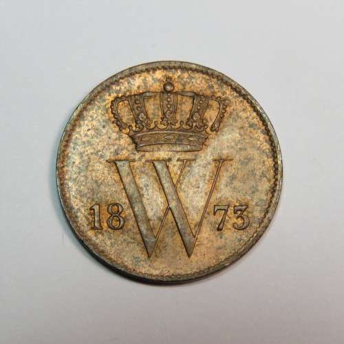 1873 Netherlands copper 1 cent - UNC