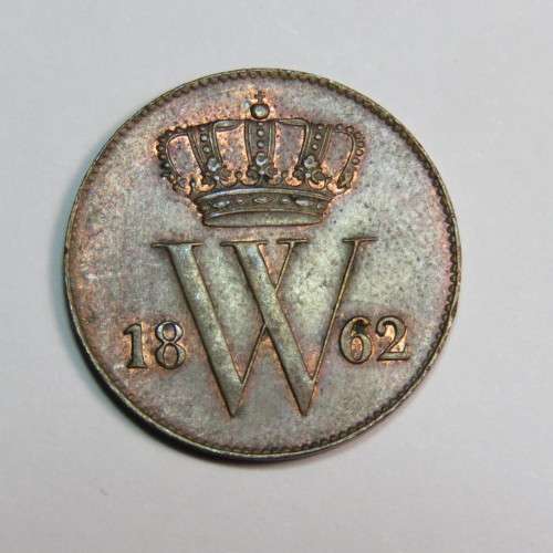 1862 Netherlands copper 1 cent - UNC