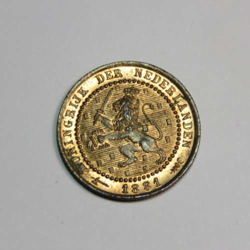 1881 Netherlands copper 1 cent - UNC