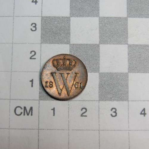 1861 Netherlands copper 1/2 cent - UNC