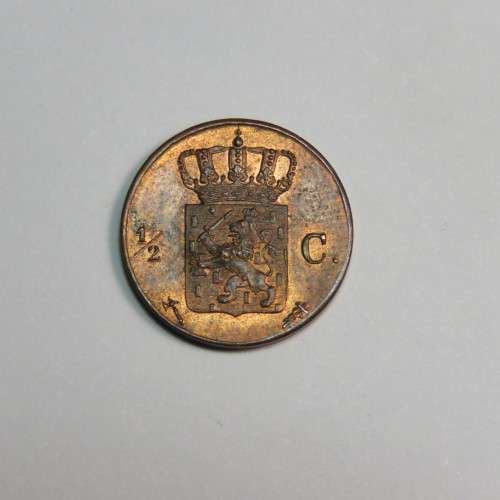 1975 Netherlands copper 1/2 cent - UNC