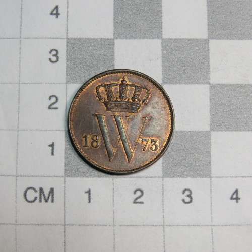 1873 Netherlands copper 1 cent - UNC