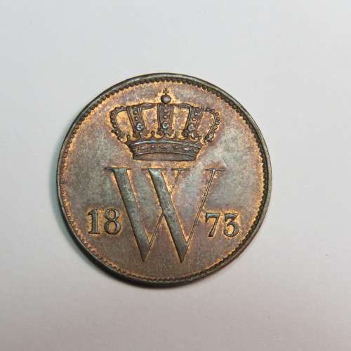 1873 Netherlands copper 1 cent - UNC
