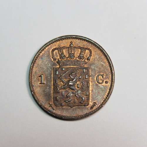 1873 Netherlands copper 1 cent - UNC