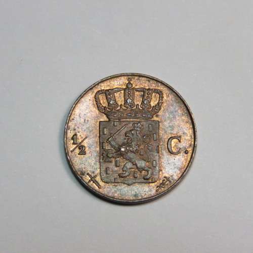 1859 Netherlands copper 1/2 cent - UNC