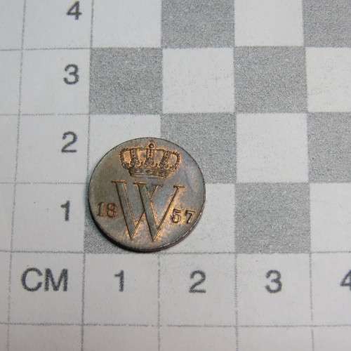 1857 Netherlands copper 1/2 cent - UNC