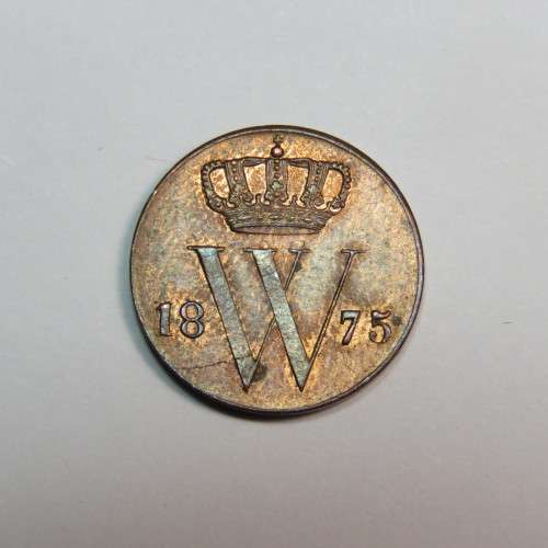 1875 Netherlands copper 1/2 cent - UNC