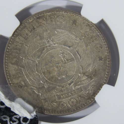 1896 ZAR Kruger half crown graded AU 50 by NGC - mint lustre remaining