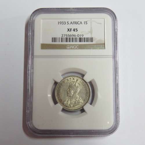 1933 SA Union shilling graded XF 45 by NGC