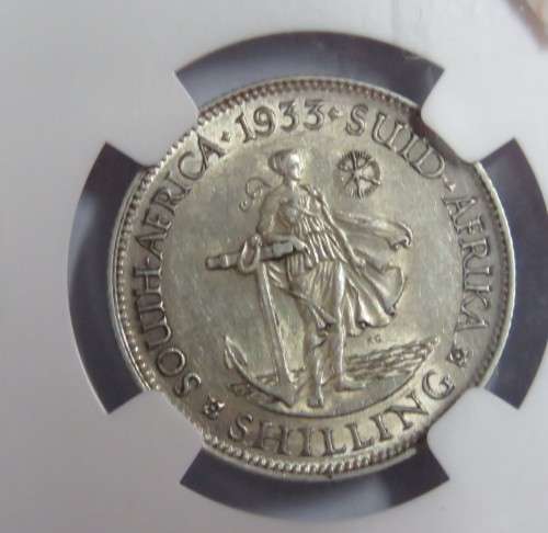 1933 SA Union shilling graded XF 45 by NGC
