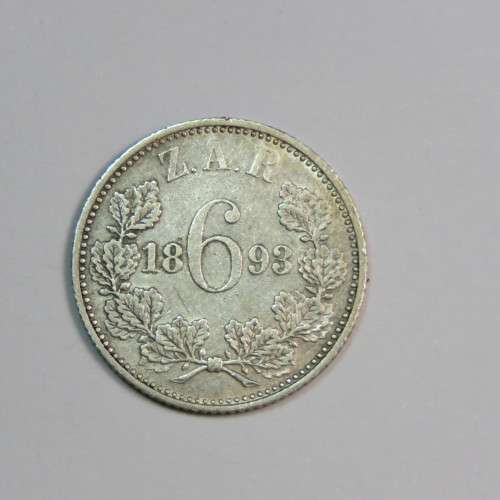 1893 ZAR Kruger 6d sixpence XF