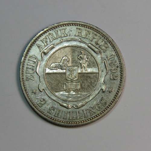 1892 ZAR Kruger two shillings XF+ - High lustre