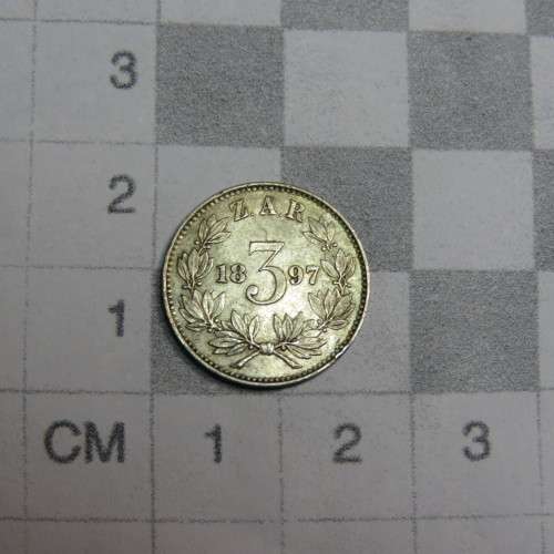 1897 ZAR Kruger 3d tickey AU