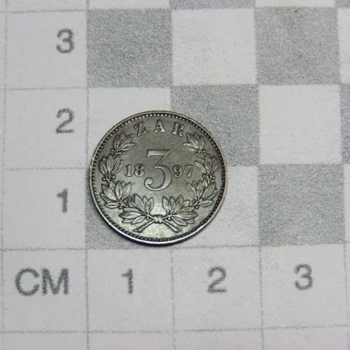 1897 ZAR Kruger 3d tickey EF - toned