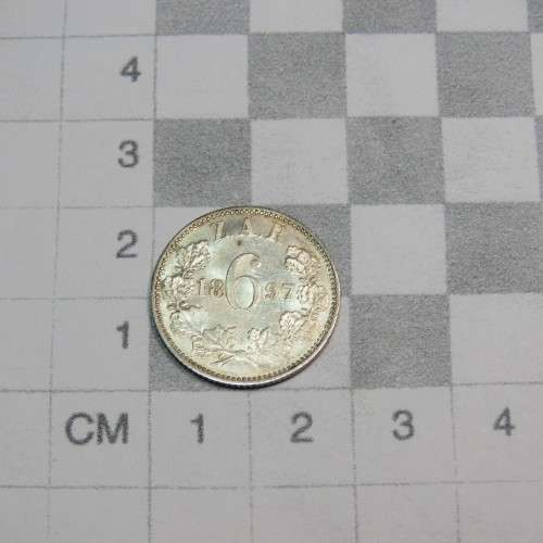 1897 ZAR Kruger 6d sixpence UNC with bag marks