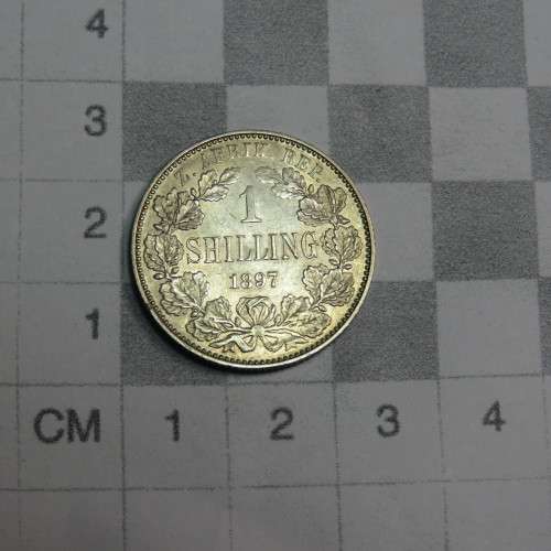 1897 ZAR Kruger shilling AU - only slightest of wear