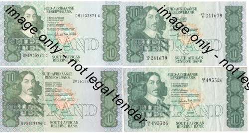 Lot of R10 notes - 5 different issues