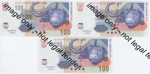 Mboweni Error notes set of 3 - Uncirculated Consecutive numbers