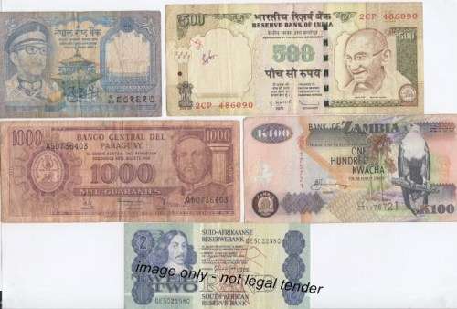 Lot of 10 world banknotes