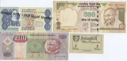Lot of 10 world banknotes