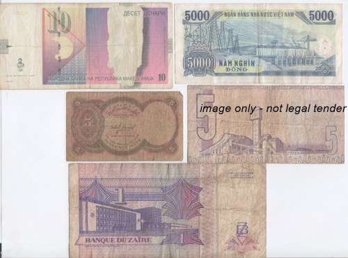 Lot of 10 world banknotes