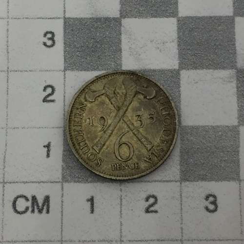 Southern Rhodesia 1935 George V sixpence XF