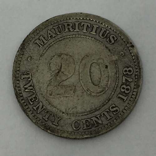 Mauritius 1878 Silver 20 Cents - only 50000 minted