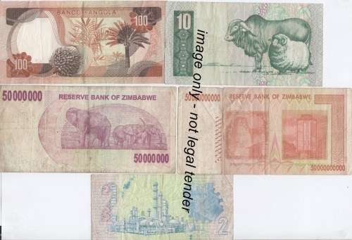 Lot of 10 Africa banknotes