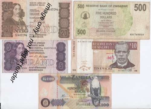 Lot of 10 Africa banknotes