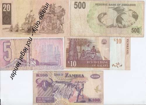 Lot of 10 Africa banknotes