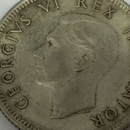 1942 SA Union Error Shilling with 4 cracked die marks