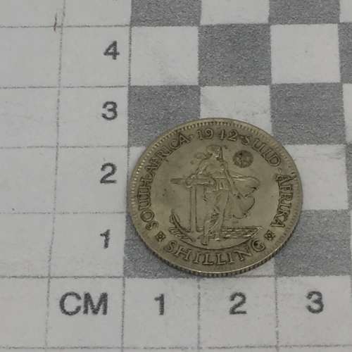 1942 SA Union Error Shilling with 4 cracked die marks