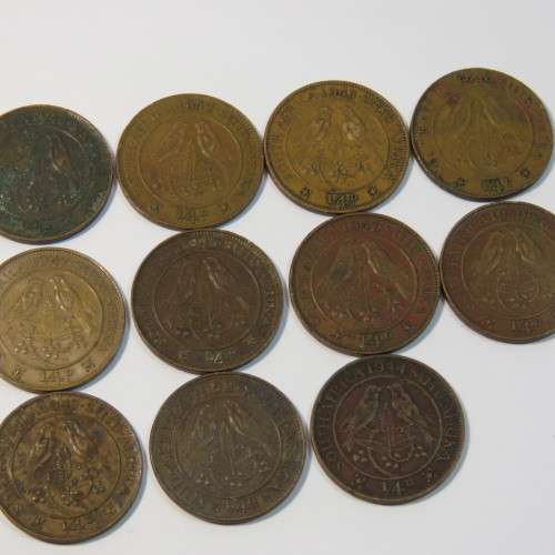 Set George 6 farthings dated 1942 to 1952 - Total of 11 farthings