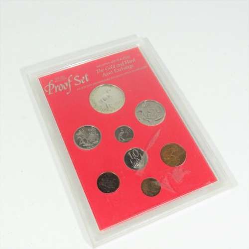 1981 South African short proof set in hard case slab with silver R1