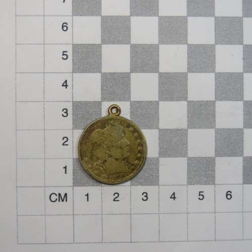 1908 D USA quarter dollar made into pendant