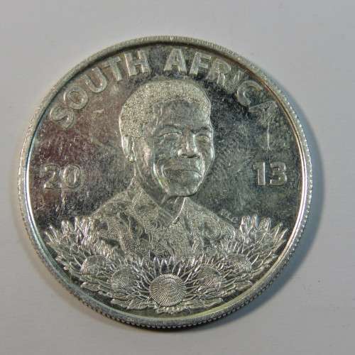 2013 Mandela silver protea R1 - Life of a legend