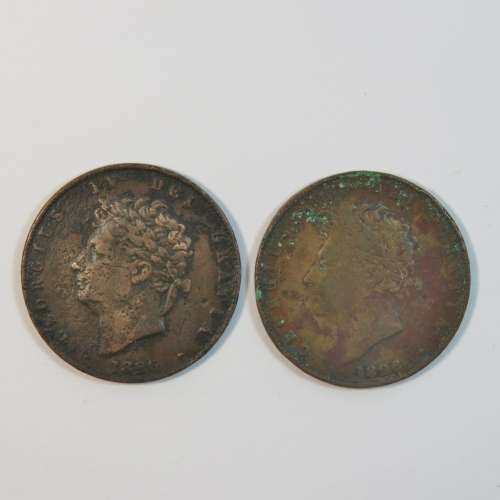 1826 Great Britain half penny - Lot of 2