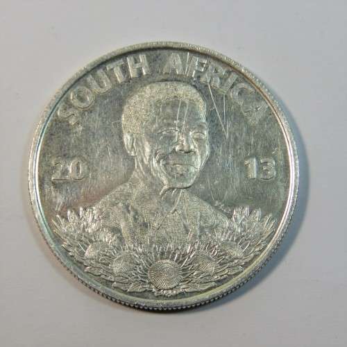 2013 Mandela silver protea R1 - Life of a legend