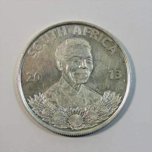 2013 Mandela silver protea R1 - Life of a legend