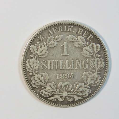1894 ZAR Kruger shilling with hat,pipe and jacket