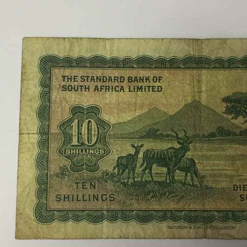 South West Africa Standard bank 10 Shillings banknote - 15 June 1959 - small tear top right