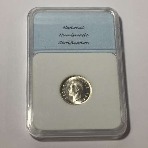 1952 South Africa 6 pence graded MS 67 by NNC - rare in MS 67