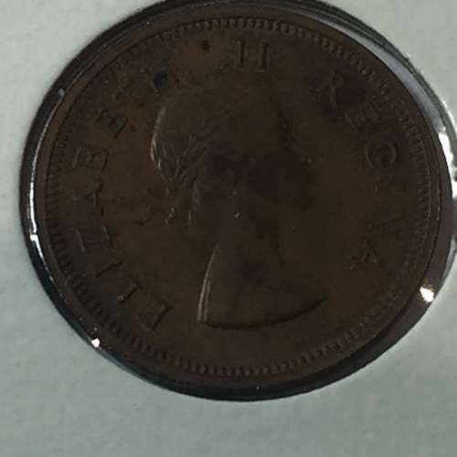 South Africa 1957 farthing UNC - cracked die reverse